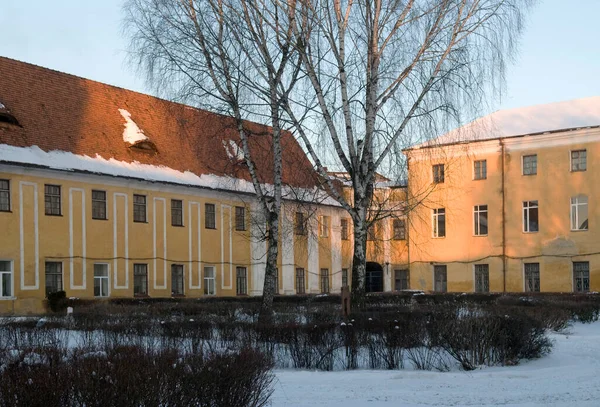 Radzicas Palats Olykas Fästning Gården Täckt Med Snö — Stockfoto