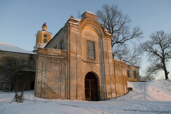 Entrée Ensoleillée Forteresse Xoka Sol Est Couvert Neige Ciel Bleu — Photo