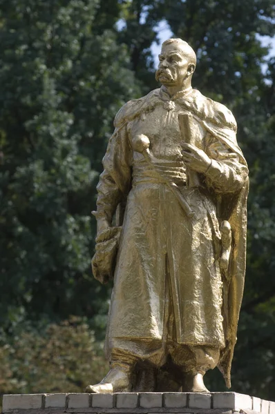 Pomnik Bohdana Khmelnickiego Zhovti Vody Skład Pionowy — Zdjęcie stockowe