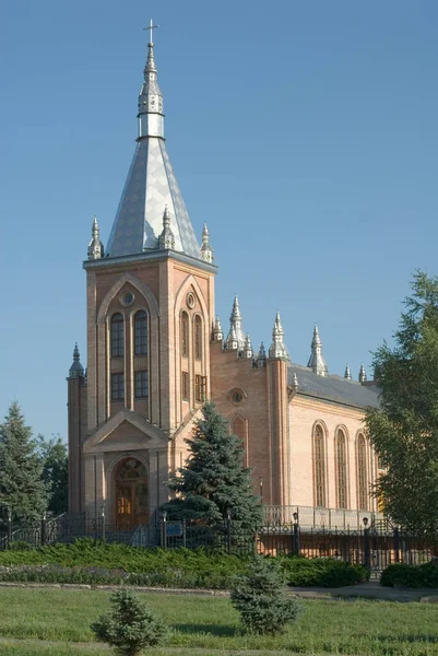 Αρχιτεκτονική Bakhmut Artyomovsk Σπίτι Της Προσευχής Μπλε Ουρανός Στο Φόντο Εικόνα Αρχείου