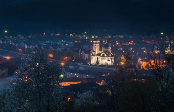 Sighisoara - nacht weergave — Stockfoto