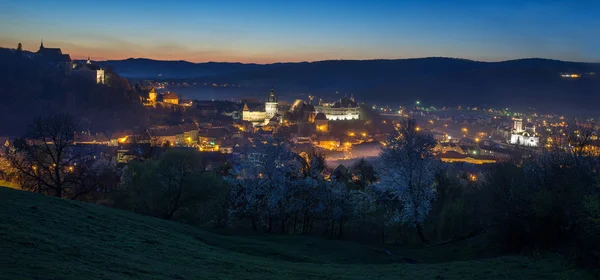 Sighisoara i natt — Stockfoto