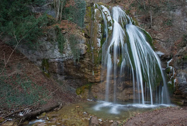 Waterfall in winter season — Stock Photo, Image