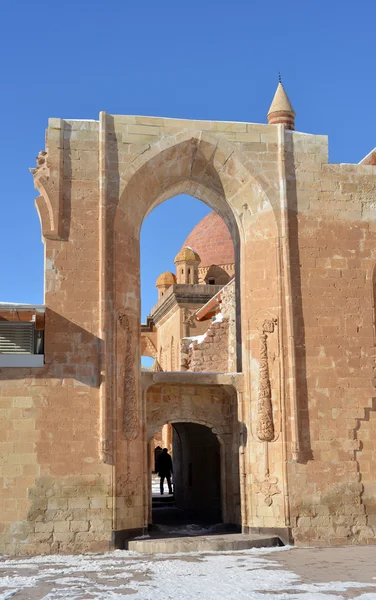 Entrance to ancient Ishak Pasha Palace — Stock Photo, Image