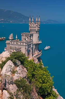 Neo-Gotik Saray mavi deniz arka plan