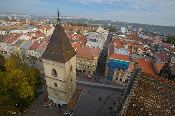 Vista de Kosice desde la torre de la catedral — Foto de Stock