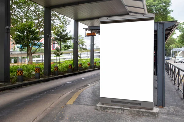 Digital Media Blank Reklame Billboard Busstoppestedet Blanke Billboards Offentlig Kommerciel - Stock-foto