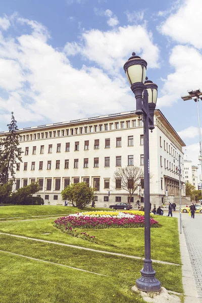 Sofia Bulgaria Abril Edificio Del Banco Nacional Centro Ciudad Sofía — Foto de Stock