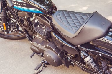 İtalya, Milan - 7 Temmuz 2019: Harley-Davidson Motosikleti