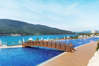 BODRUM, TURKEY-HAZİRAN 30, 2018: Türkiye 'de Seyahat ve Yaz Tatili Kavramı 