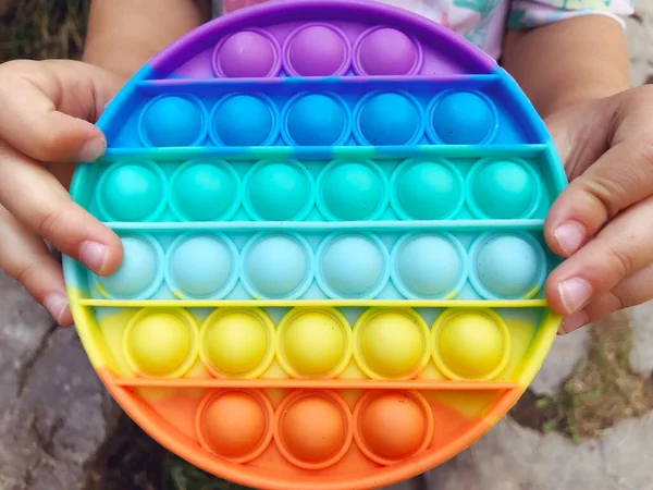 Juguete Colorido Pop Fidget Manos Niños Juguete Sensorial Antiestrés — Foto de Stock