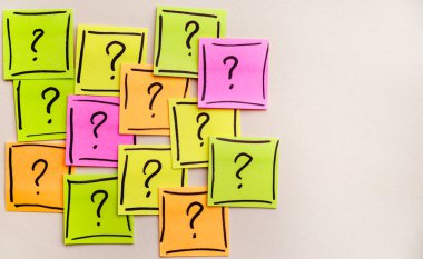 Yapışkan notlardaki soru işareti