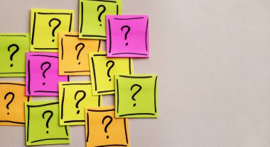 Yapışkan notlardaki soru işareti