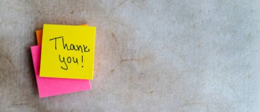 Yapışkan notla teşekkür ederim. 