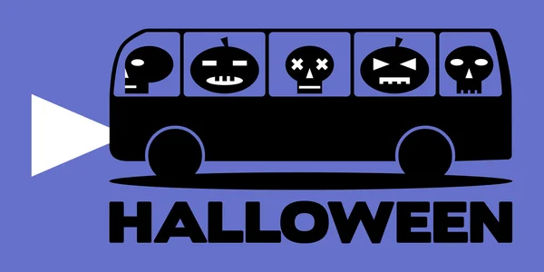 Bus di Halloween — Vettoriale Stock