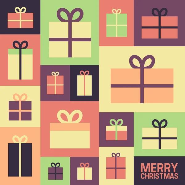 Dieciséis regalos de Navidad — Vector de stock