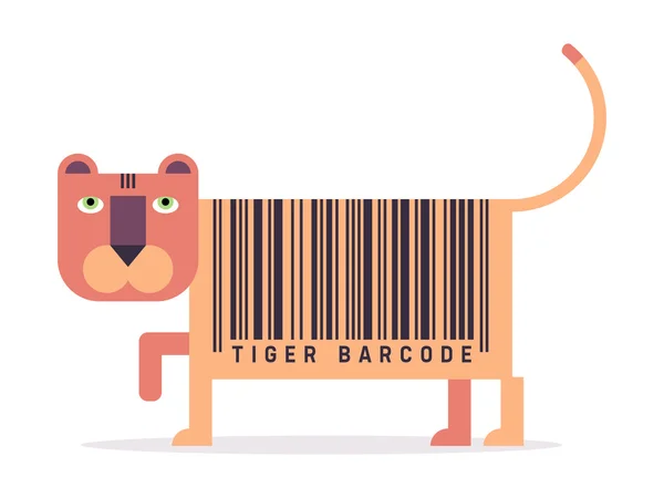 Tijger barcode — Stockvector