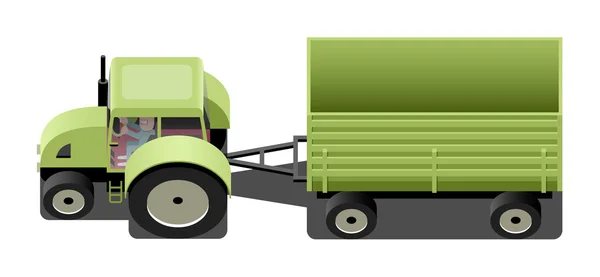 Traktor med släp — Stock vektor
