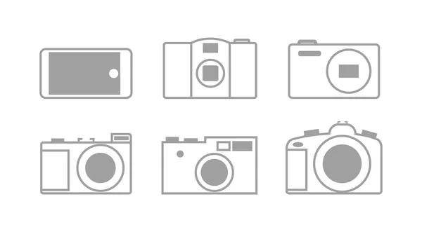 Altı Basit simgeler kameralar — Stok Vektör