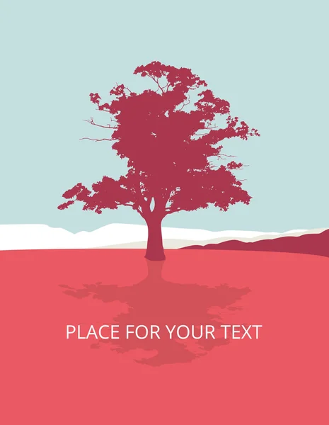 Árbol en el paisaje — Vector de stock