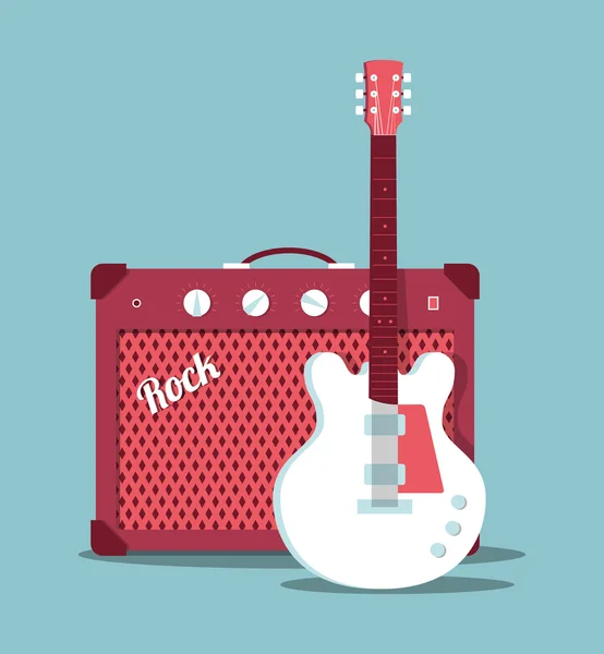 Guitar and amplifier — Stock Vector