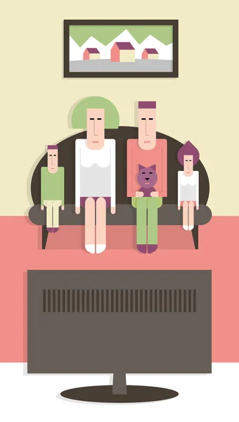 Familjen klocka television Stockillustration