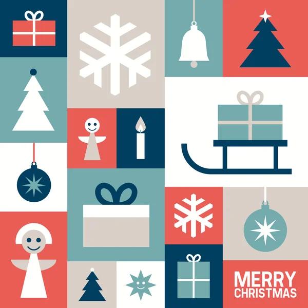 Hintergrund mit weihnachtlichen Symbolen — Stockvektor