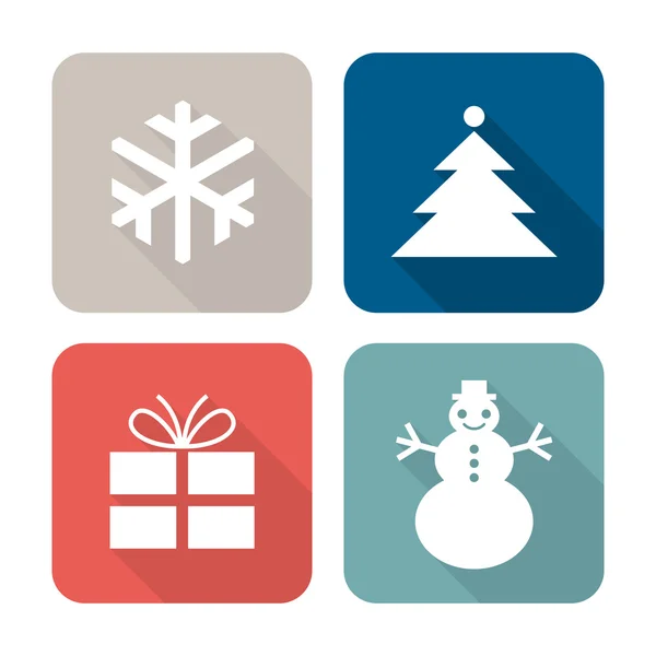 Vier Kerst iconen — Stockvector