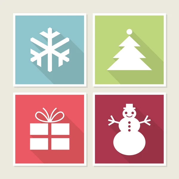 Cuatro iconos de Navidad — Vector de stock