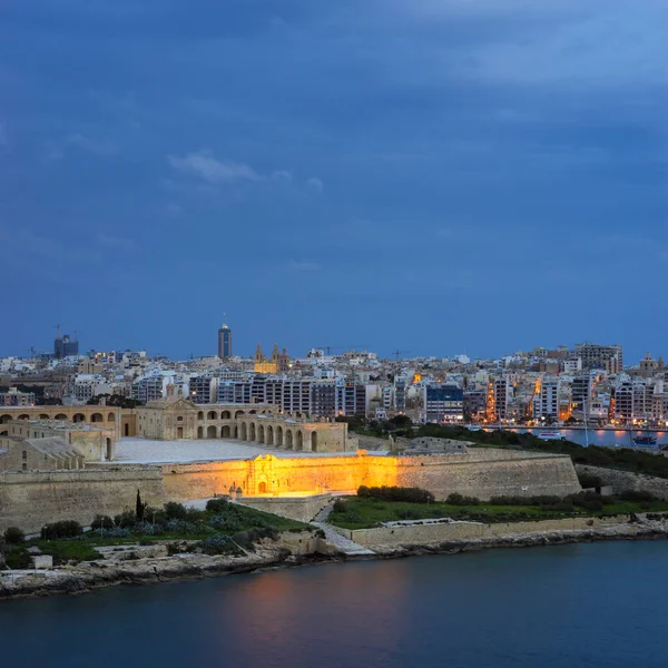 Malta Marsamxett Harbour Manoel Island Das Muralhas Valletta Pela Manhã — Fotografia de Stock