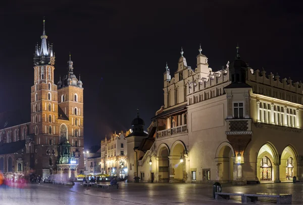 Panoramy Krakowa nocą — Zdjęcie stockowe