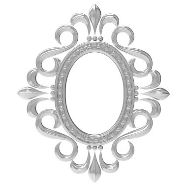 Beyaz arka plan üzerinde izole vintage gümüş çerçeve