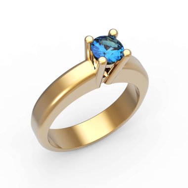 Safir solitaire nişan yüzüğü