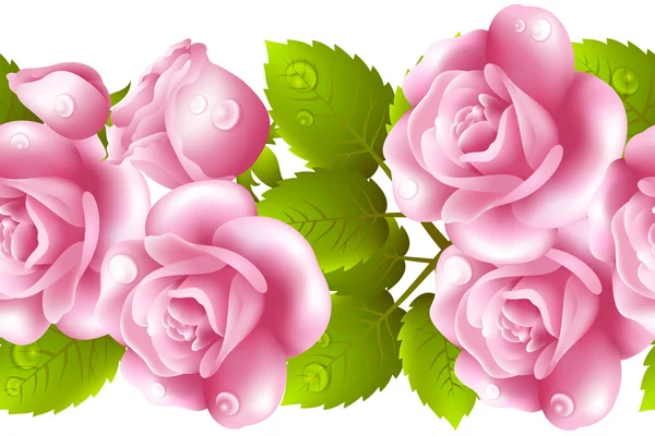 Vertical seamless background with roses. — Stock Vector