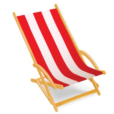 Ahşap plaj şezlong üzerinde beyaz izole