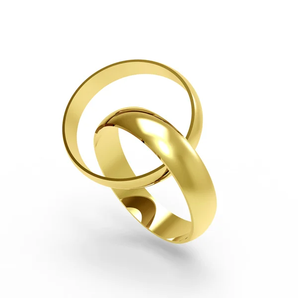Anéis de casamento de ouro gravado — Fotografia de Stock