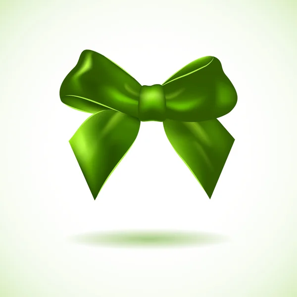 Green bow isolated on white — Stock Vector