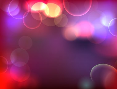 Şehir ışıkları soyutlama. Bokeh gece illüstrasyon