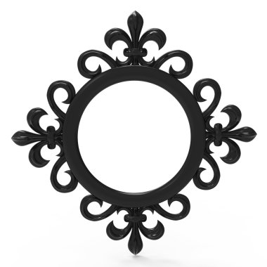 izole beyaz zemin üzerine siyah vintage çerçeve