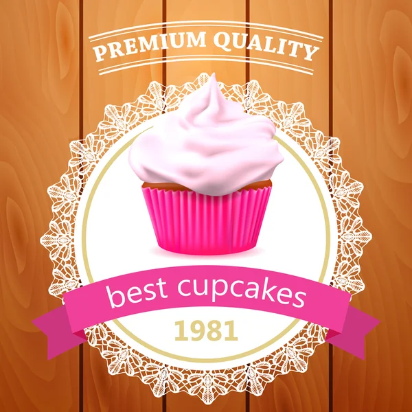 Bannière vectorielle cupcake — Image vectorielle