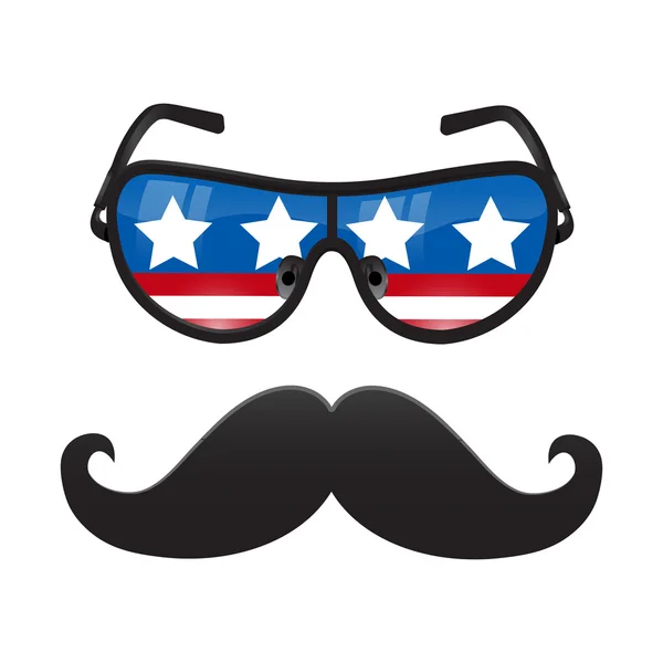 Vector Mustache and Glasse icon — Stock Vector