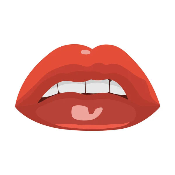 セクシーな唇、漫画フラット スタイルのベクトル図 — ストックベクタ