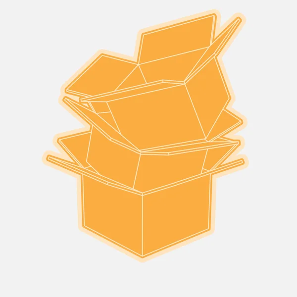Kartonové krabice ikona plochý — Stockový vektor
