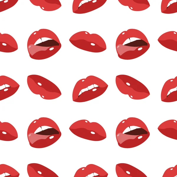 Sexy lips seamless background — Stock Vector