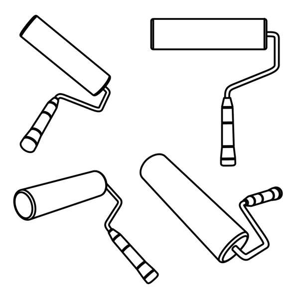 Illustrazione vettoriale dei rulli di verniciatura — Vettoriale Stock