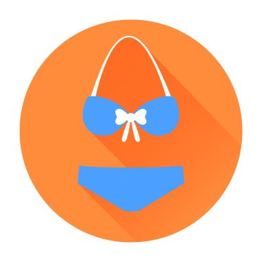 Yüzme takımı düz simgesi ile uzun gölge 02