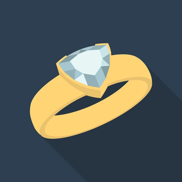 Bague diamant trillion — Image vectorielle