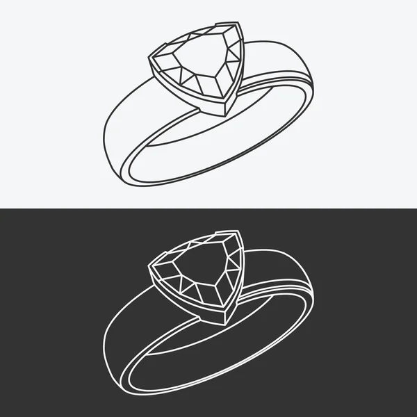 Алмазное кольцо — стоковый вектор