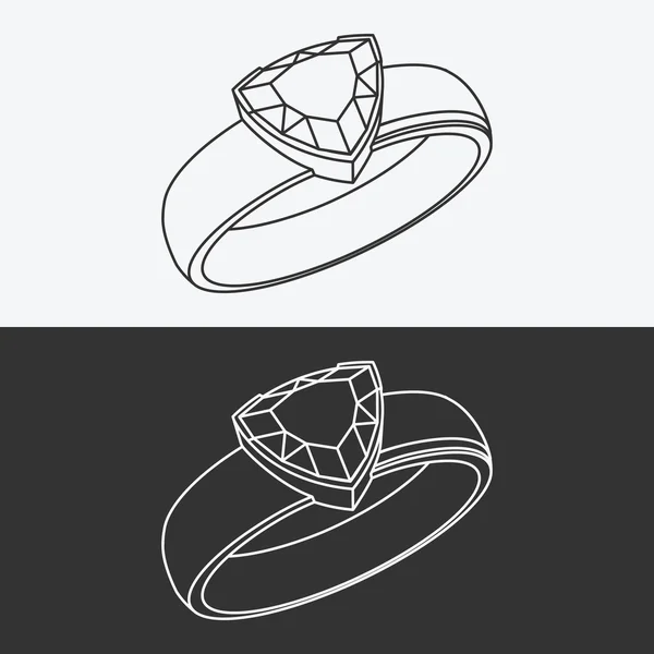 Anillo de trillón de diamantes — Vector de stock