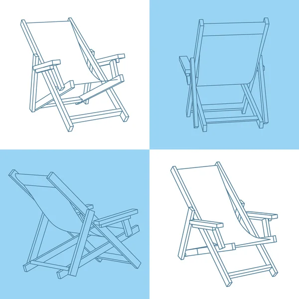 Set von Strandkörben — Stockvektor